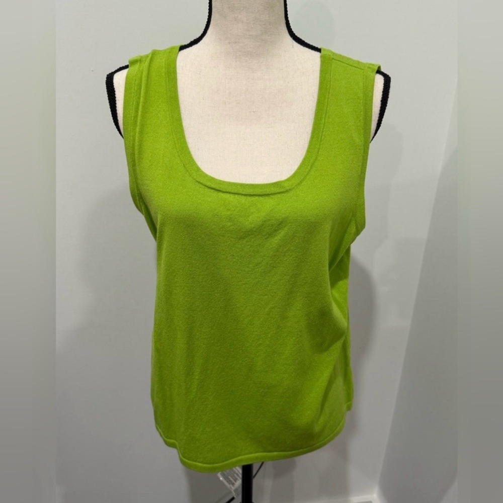 Patchington Sleeveless Green Knit Top Extra Large Soft Comfort Summer Cruise EUC